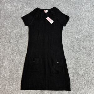 Vintage Y2K Sweater Dress Size 14 Grunge Minimalist Cozy Layering Knee Length